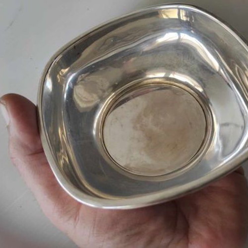 Silver-plated serving bowl used