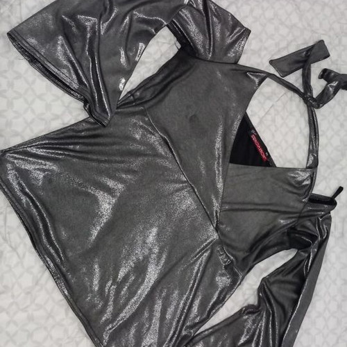 Phenomenon evening blouse like new, black and silver, size XL