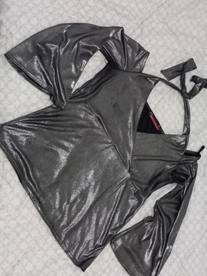 Phenomenon evening blouse like new, black and silver, size XL