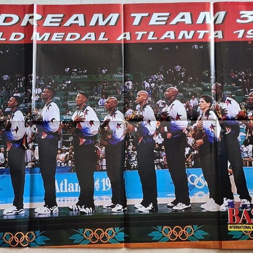 Rare double poster Shaquille O'Neal & Dream Team 3 like new