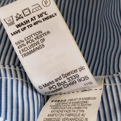 Marks & Spencer Men's Shirt Slim Fit Like New White Blue Size M