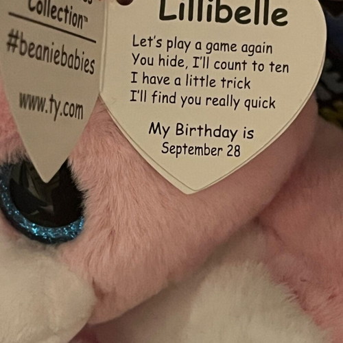 Ty plush Beanie Bellies Lillibelle pink cat 15 cm new