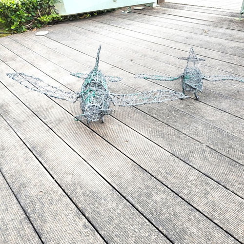 Handmade Industrial Wire Airplane Sculpture like new