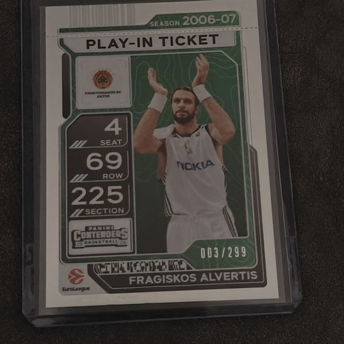 Fragiskos Alvertis Play-In Ticket Panini Contenders EuroLeague 2025-26 like new