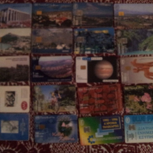 Phone cards used, pack of 20 pieces
