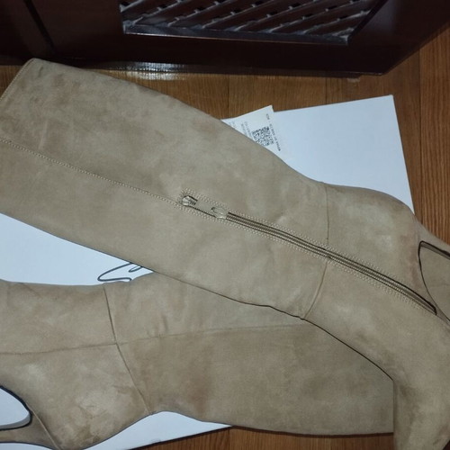 Sante suede women's boots with high heel new, beige