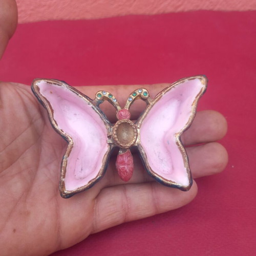 Brass butterfly with enamel