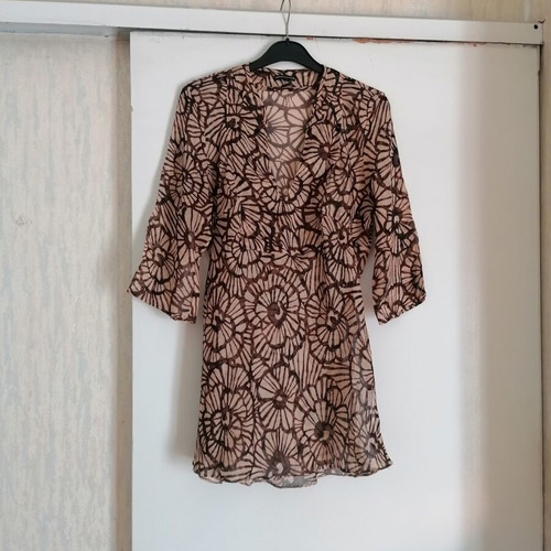 Transparent tunic Marks & Spencer, like new, beige and brown, size XL