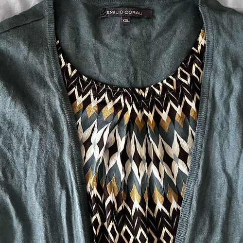 Emilio Corali 2-in-1 blouse and cardigan with integrated top XXL