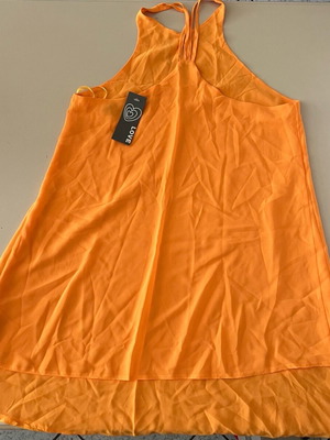 Women's sleeveless blouse new orange size S
