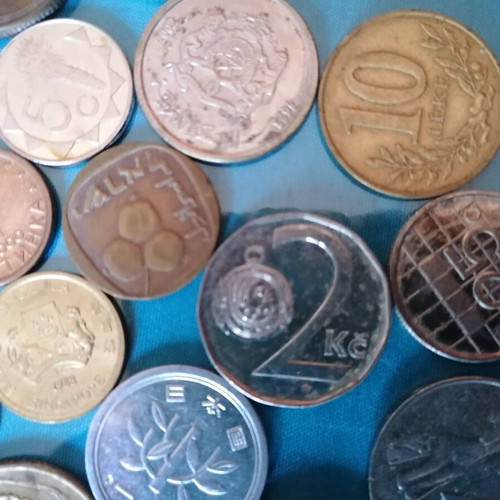 Coins used, set of 55 from various countries