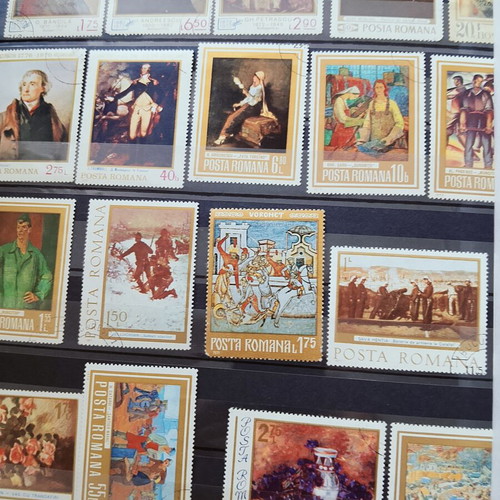 Stamp collection album like new, dark green leather-bound
