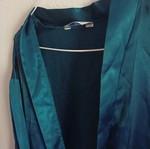 Satin robe like new, turquoise, polyester