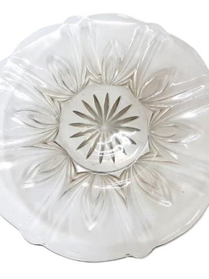Vintage transparent glass cake plate like new