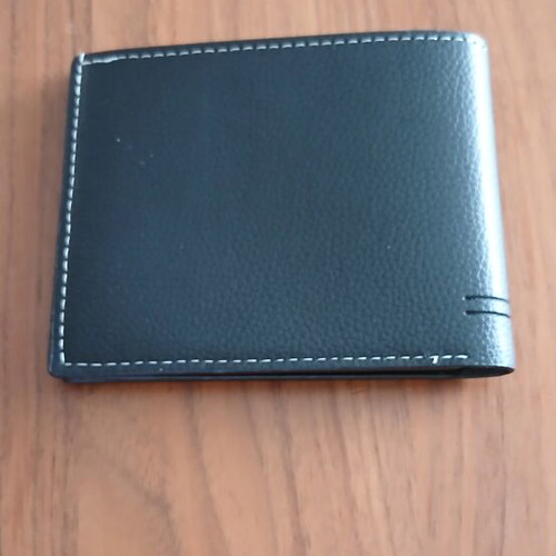 Men's wallet new, black, synthetic leather, large capacity
