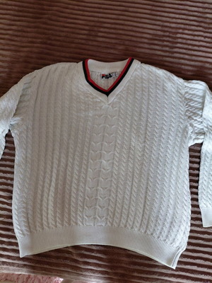 Fila unisex cotton pullover like new, white, XL