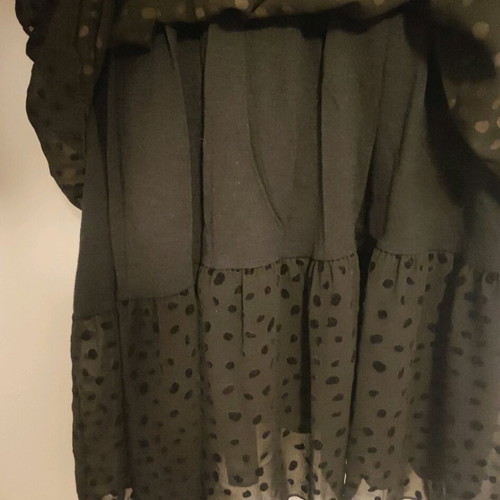 Black long-sleeve polka dot dress like new, one size