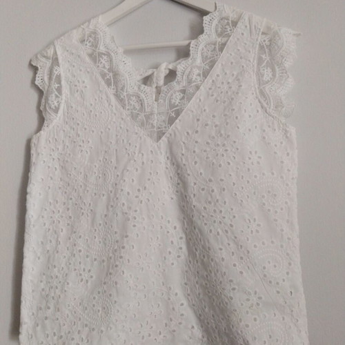 Samantha women's lace blouse like new, white, size M