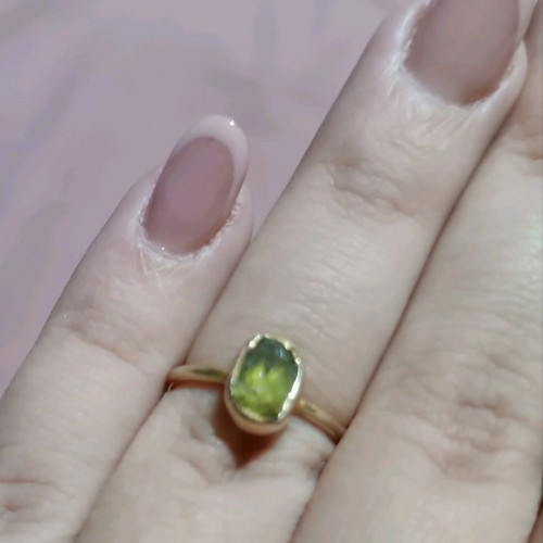 A.L.E. ring used, gold plated silver with semi-precious stone
