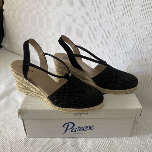 Parex women's black anatomical platform sandals new size 39