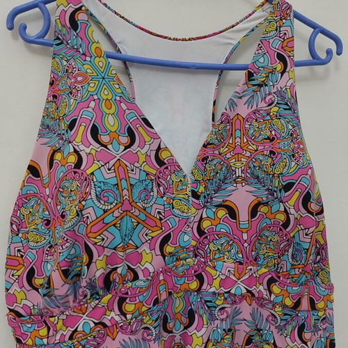 Women's tankini used, pink multicolor, sizes XL/XXL