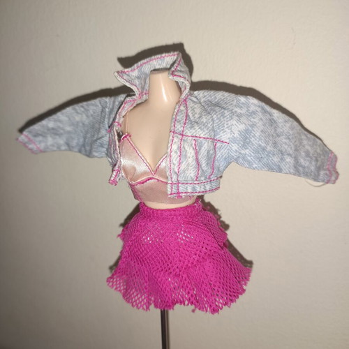 Barbie Cool Jeans Fashions set with jacket, pink top and tulle skirt