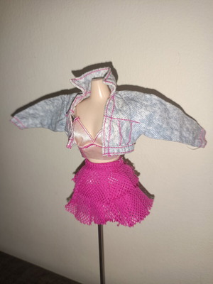 Barbie Cool Jeans Fashions set with jacket, pink top and tulle skirt