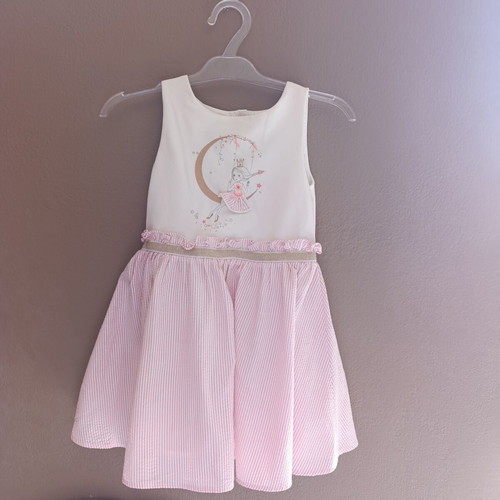 Orchestra dress for 4-year-old girl like new, white and pink