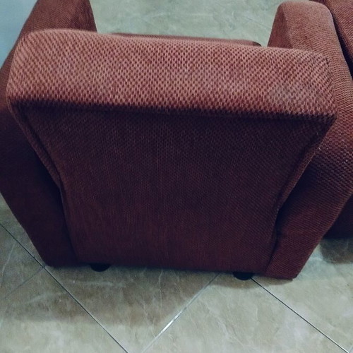 Two-seater sofa and armchair with storage