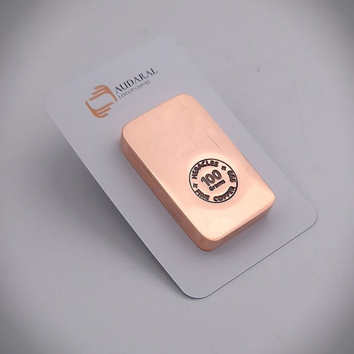 Investment copper bar 999 pure 100 g with certificate new