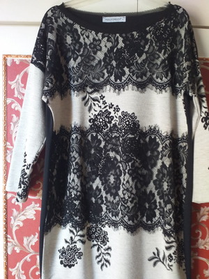 Dress used with black lace, size L