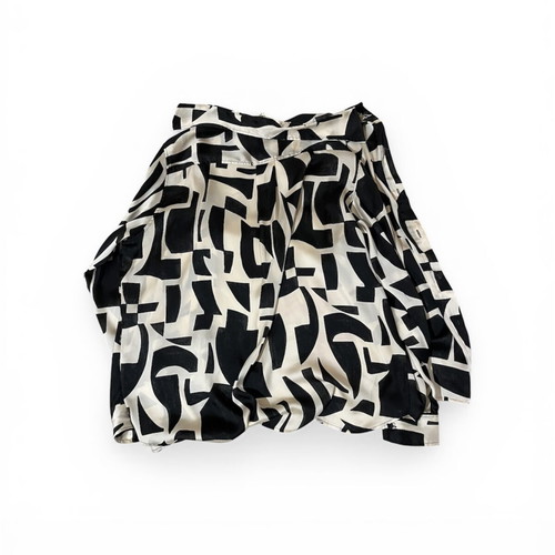 H&M satin shirt new, long sleeve, black and beige