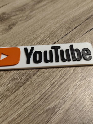 YouTube 3D logo new, decorative office or room piece