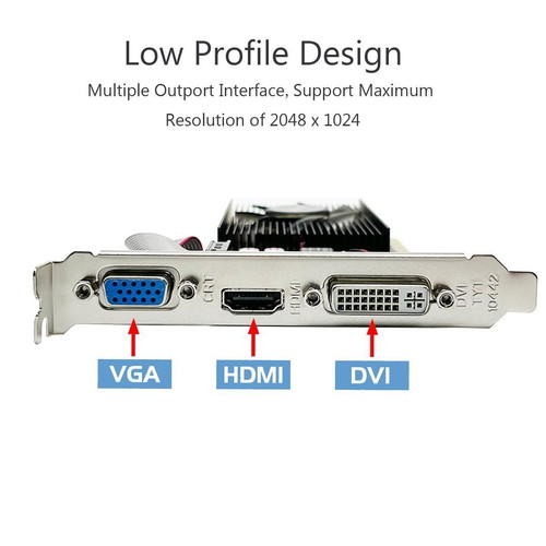 GeForce 210 1GB DDR3 HDMI DVI VGA Low Profile Graphics Card new