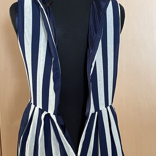Striped cocktail dress, white and blue, size S