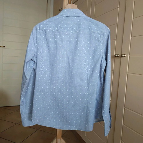 Levi's polka dot shirt like new, cotton, white and turquoise