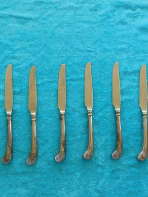 Set of 8 knives used stainless steel vintage Art Nouveau design