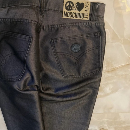 Moschino Jeans men's vintage pants 1990s, size 33, button fly, dark grey black