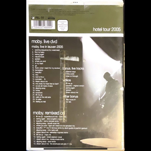 Moby Live Hotel Tour 2005 DVD and CD like new