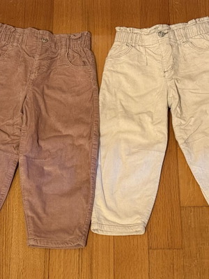 Zara corduroy pants for girls like new, pink and beige, size 104 cm