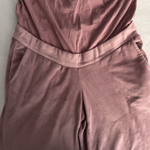 Esmara velvet maternity tracksuit set pink with black pregnancy leggings gift used