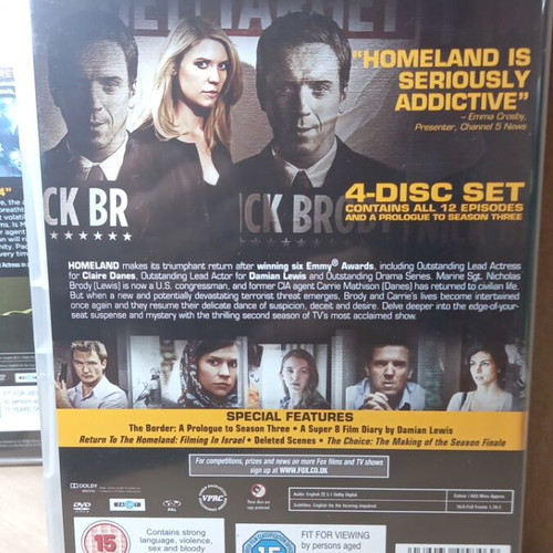 Homeland complete seasons 1-3 DVD with English subtitles