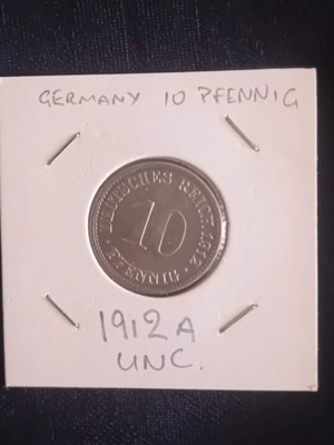 Νόμισμα Γερμανίας 10 Pfenning 1912 UNC
