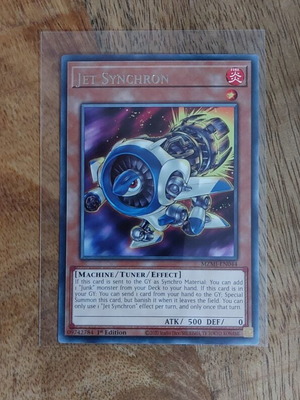 Yu-Gi-Oh Card Jet Synchron V.1 Rare 1st Edition near mint with sleeve
