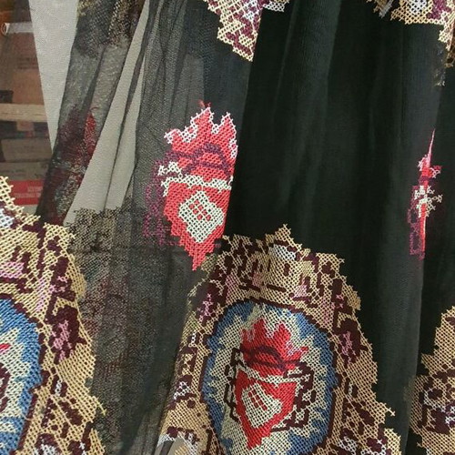 Long embroidered dress new, size M, multicolored