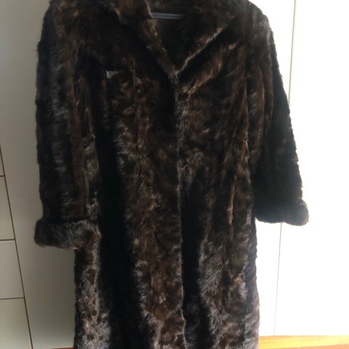 Mink fur coat dark brown vison like new medium large