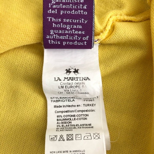 La Martina polo shirt like new, yellow, size M