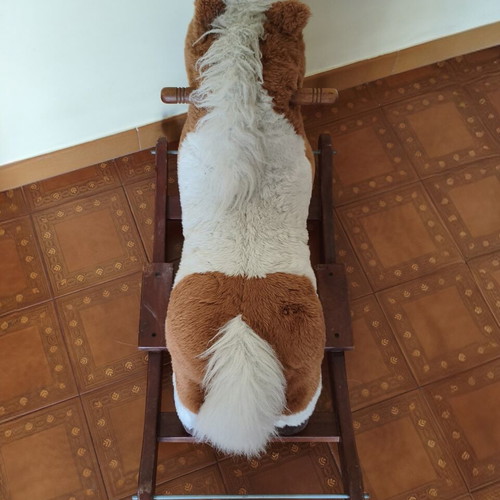 Vintage Mulholland & Bailie rocking horse used with wooden base
