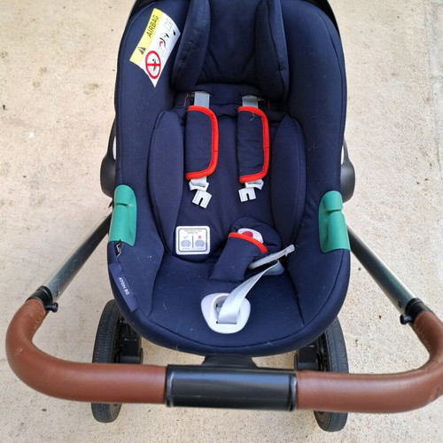 Καρότσι μωρού 3 σε 1 μεταχειρισμένο, navy, με αυγό Cybex Aton B2 i-size
