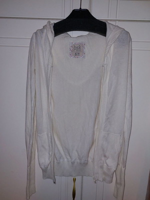 Bershka jacket used, size S, off white with hood and pockets
